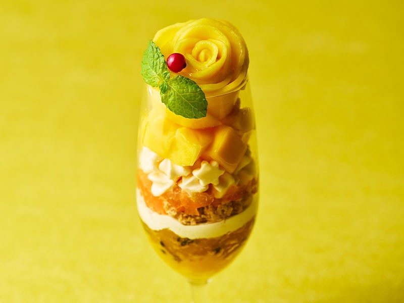 Mango and passion fruit summer parfait