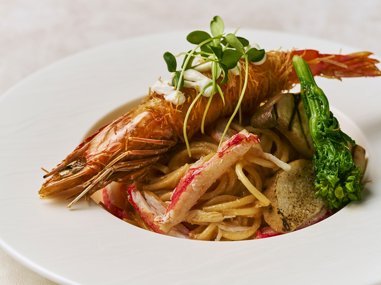 鳥取フェア2026 鳥取県産モサエビとベニズワイガニのビスク風パスタ