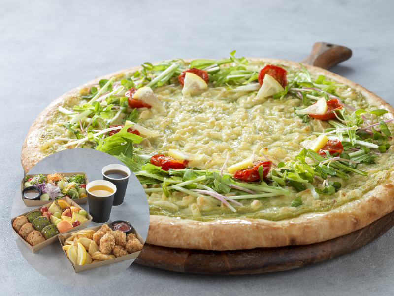 Avocado & semi-dried tomato vegan pizza set